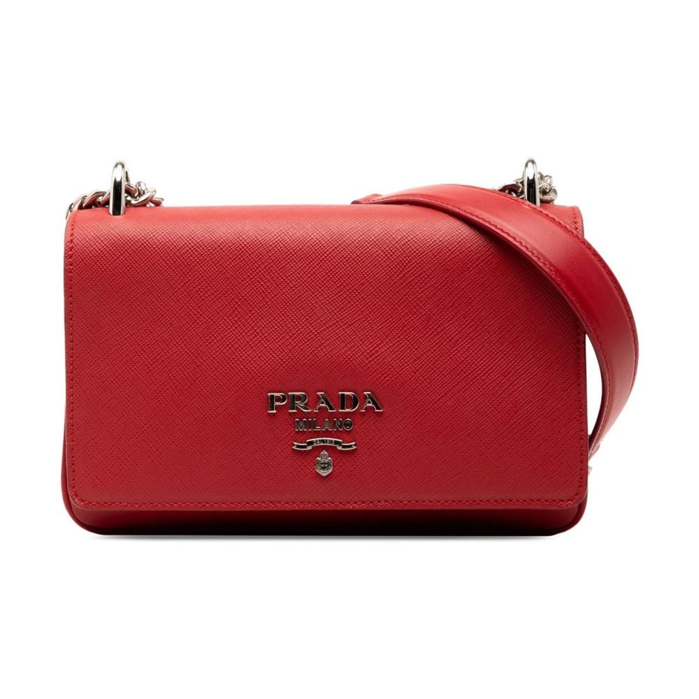 Prada Vintage Women's Red Pre-Owned Shoulder Bag