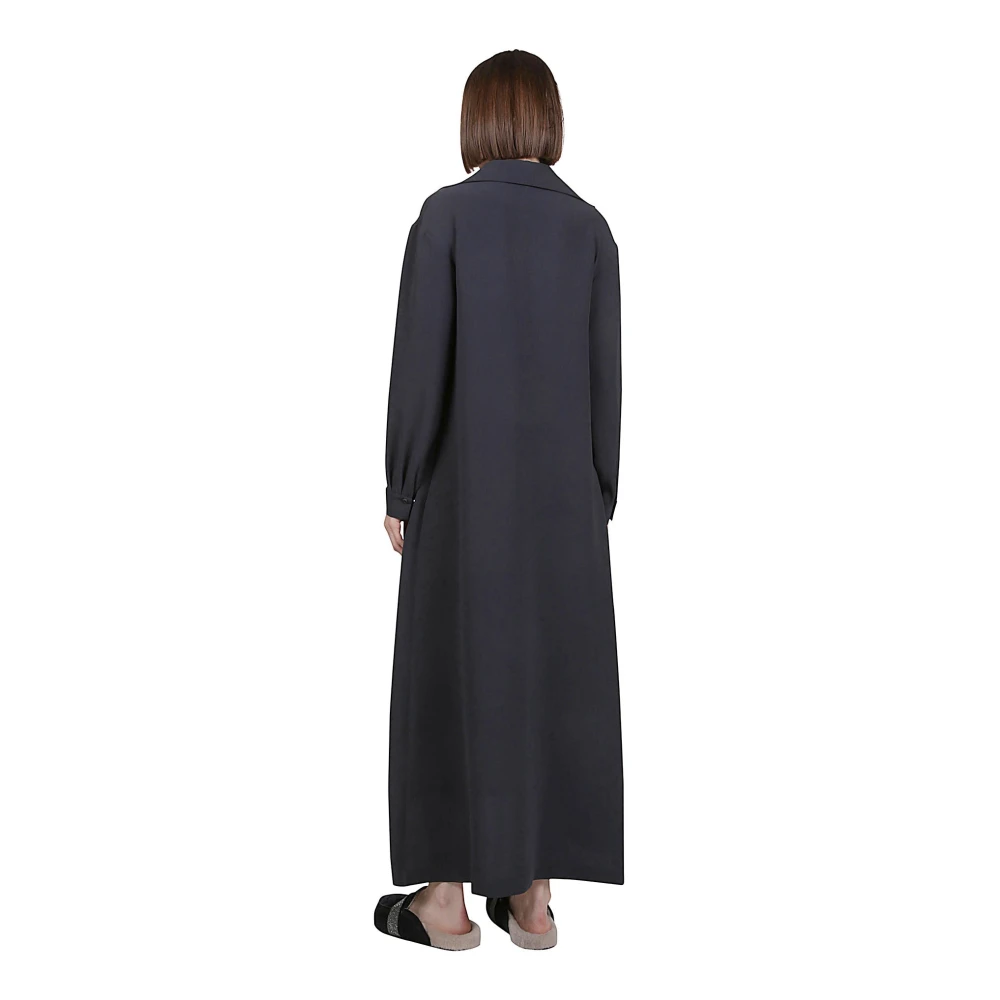 Eleventy Zijden kaftan jurk met zakken Blue Dames