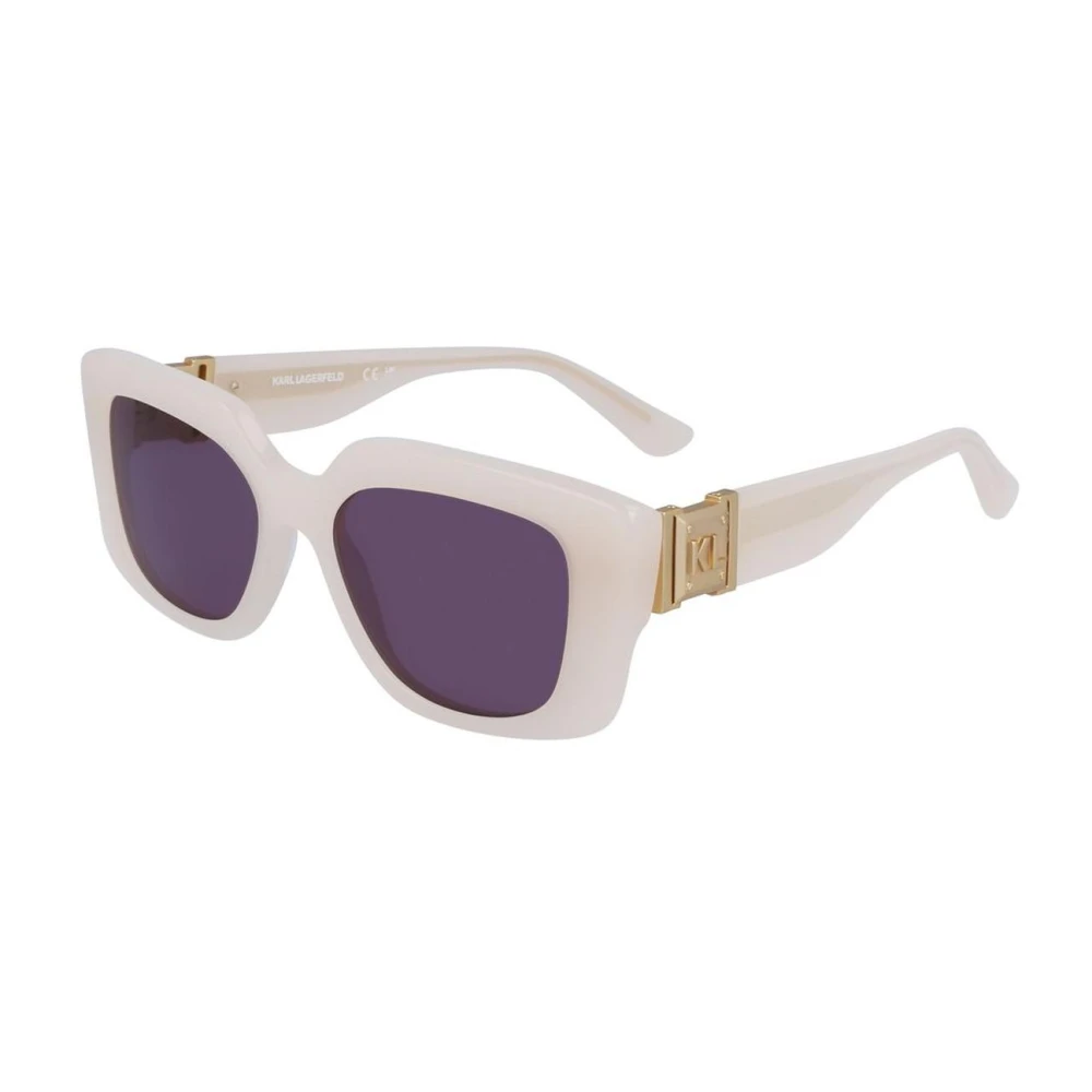 Karl Lagerfeld Women's Beige Rectangular Sunglasses