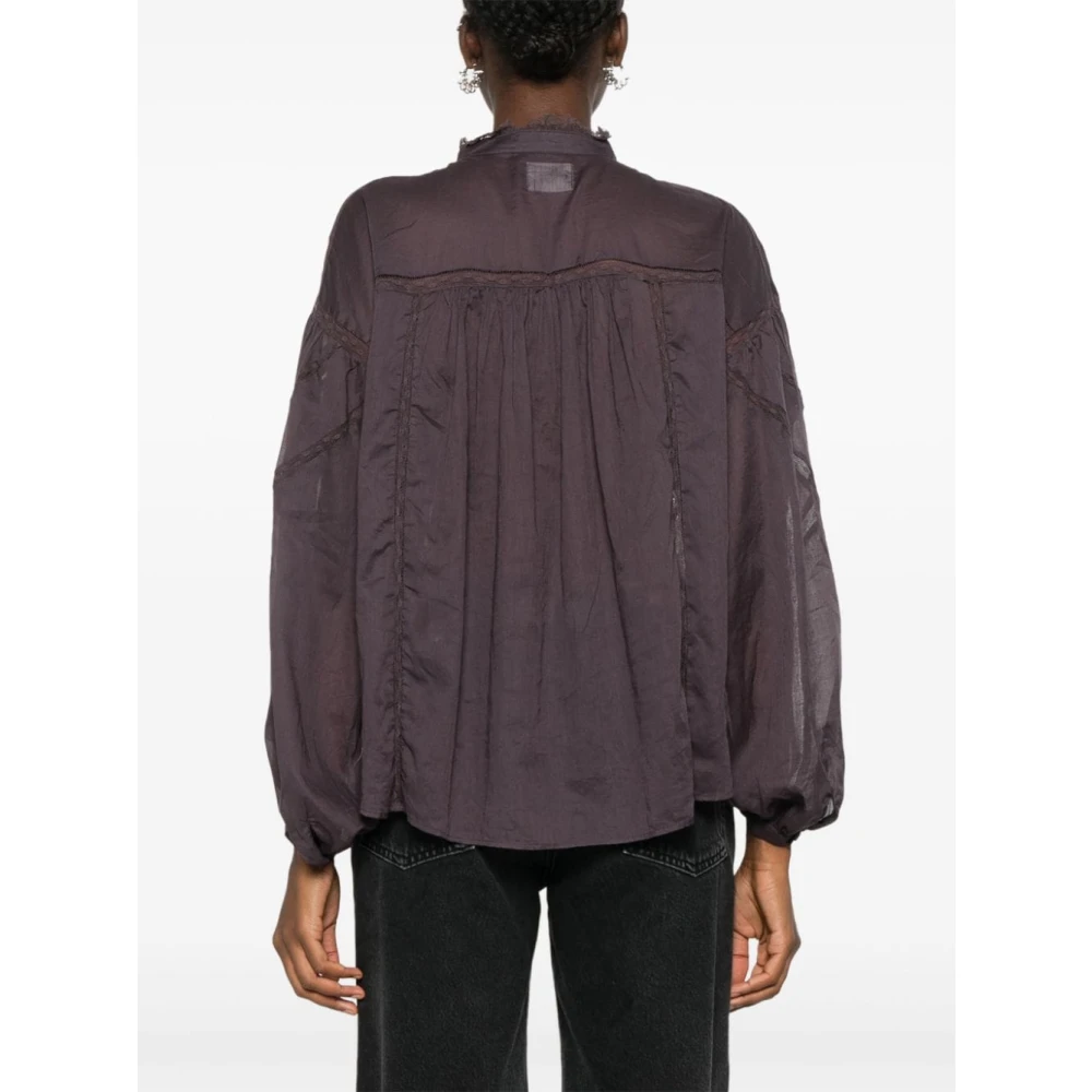 Isabel Marant Étoile Viola Blouse met Kant Purple Dames