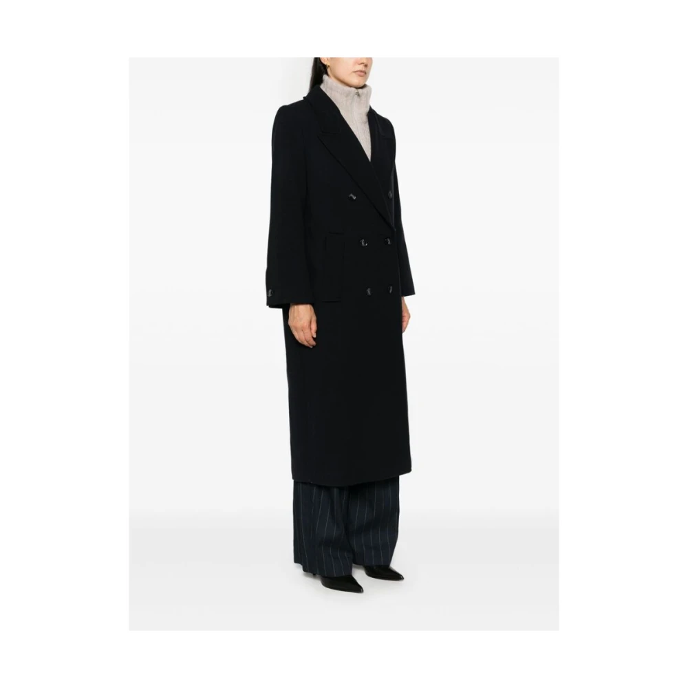 IVY OAK Navy Blue Wollen Jas Blue Dames