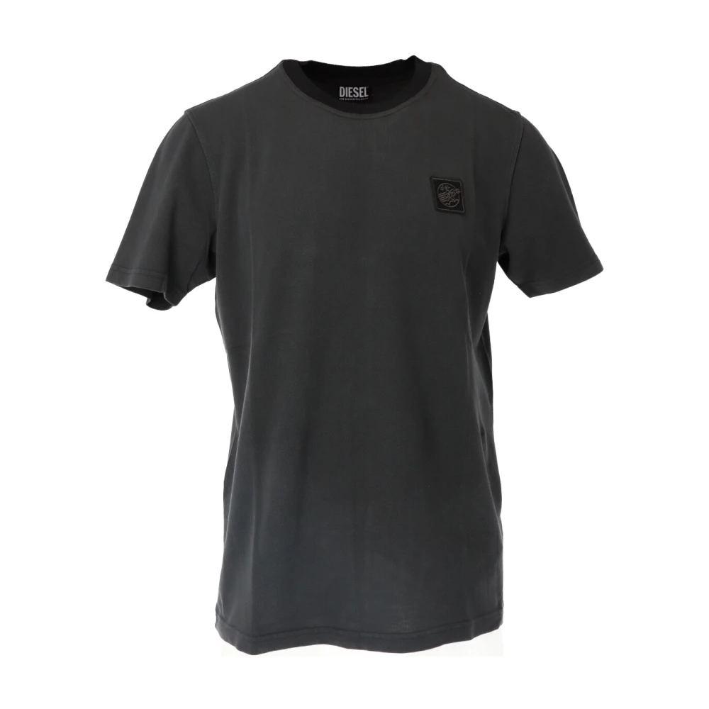 Diesel Gedrukt Heren T-shirt Lente Zomer Katoen Black Heren