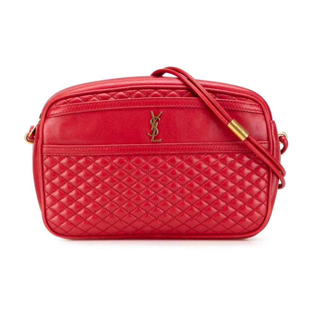 Saint Laurent Vintage Women's Red Pre-Owned Camera Quilted Bag