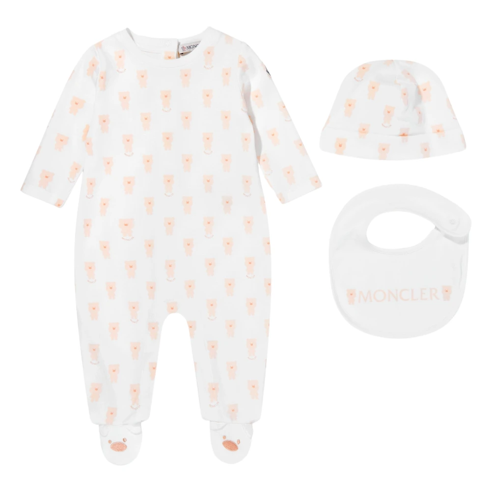 Moncler White Baby Cotton Babygrow Set In - Unisex - Kids Sets - 3 M - Kids