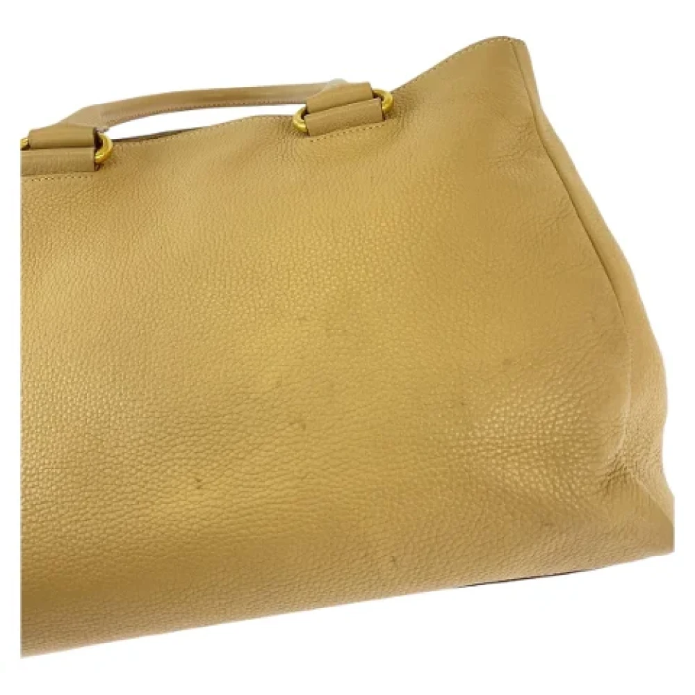 Prada Vintage Pre-owned Leather totes Beige Dames