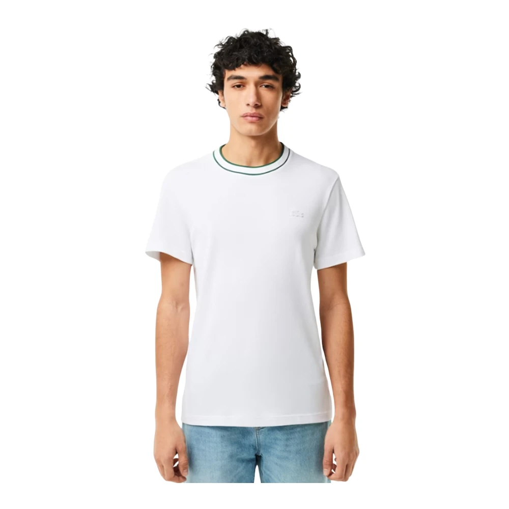 Lacoste Piqué T-shirt in wit White Heren