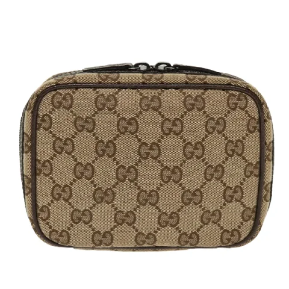 Gucci Vintage Pre-owned Canvas pouches Beige Dames