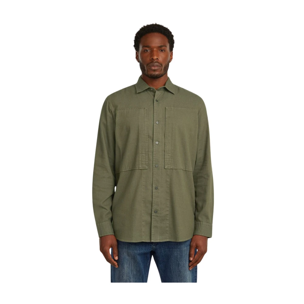 G-Star Mannelijk Groente Panelled Pocket Regular Shirt