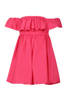 robe-sans-manches-a-volants-fuchsia-avec-fermeture-eclair