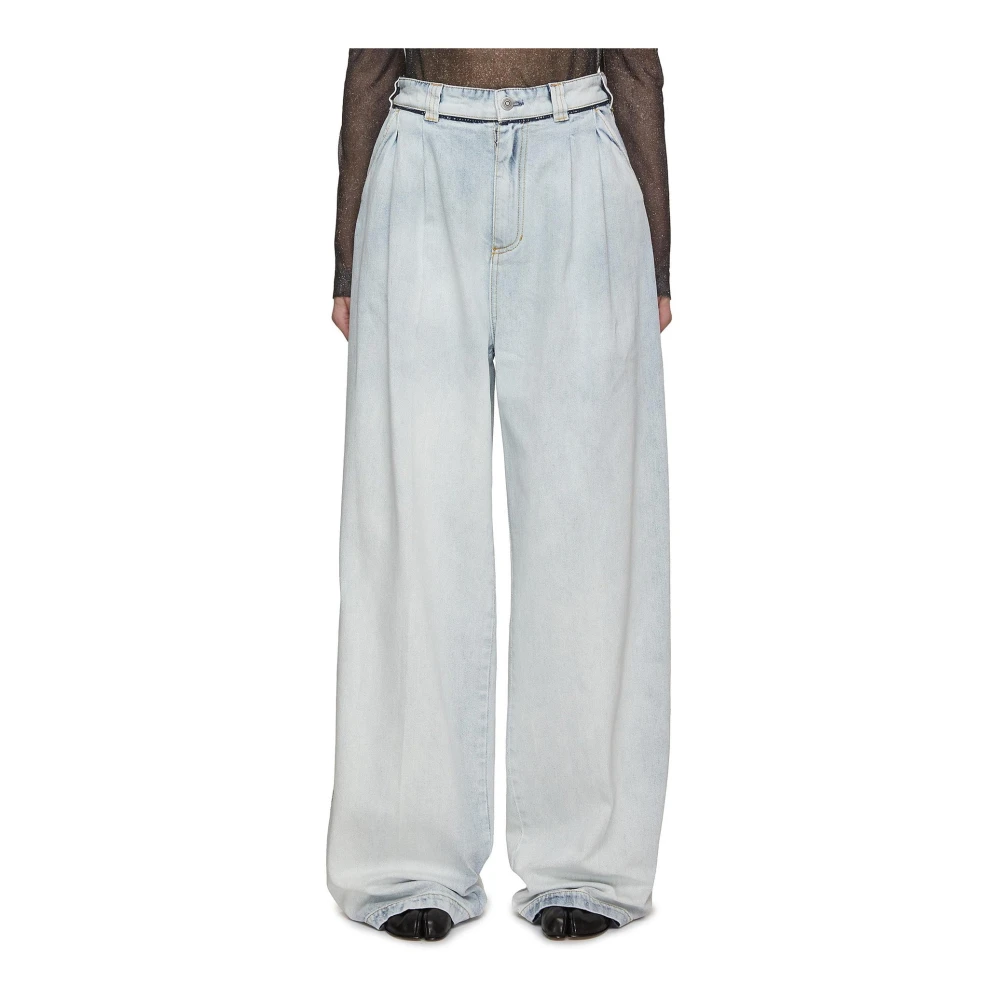 Maison Margiela Blauwe Denim Jeans Relaxte Pasvorm Blue Dames