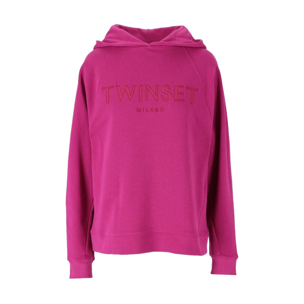 Twinset Women's Pink Hoodies, Xs, Fuchsia Hoodie With Logo
