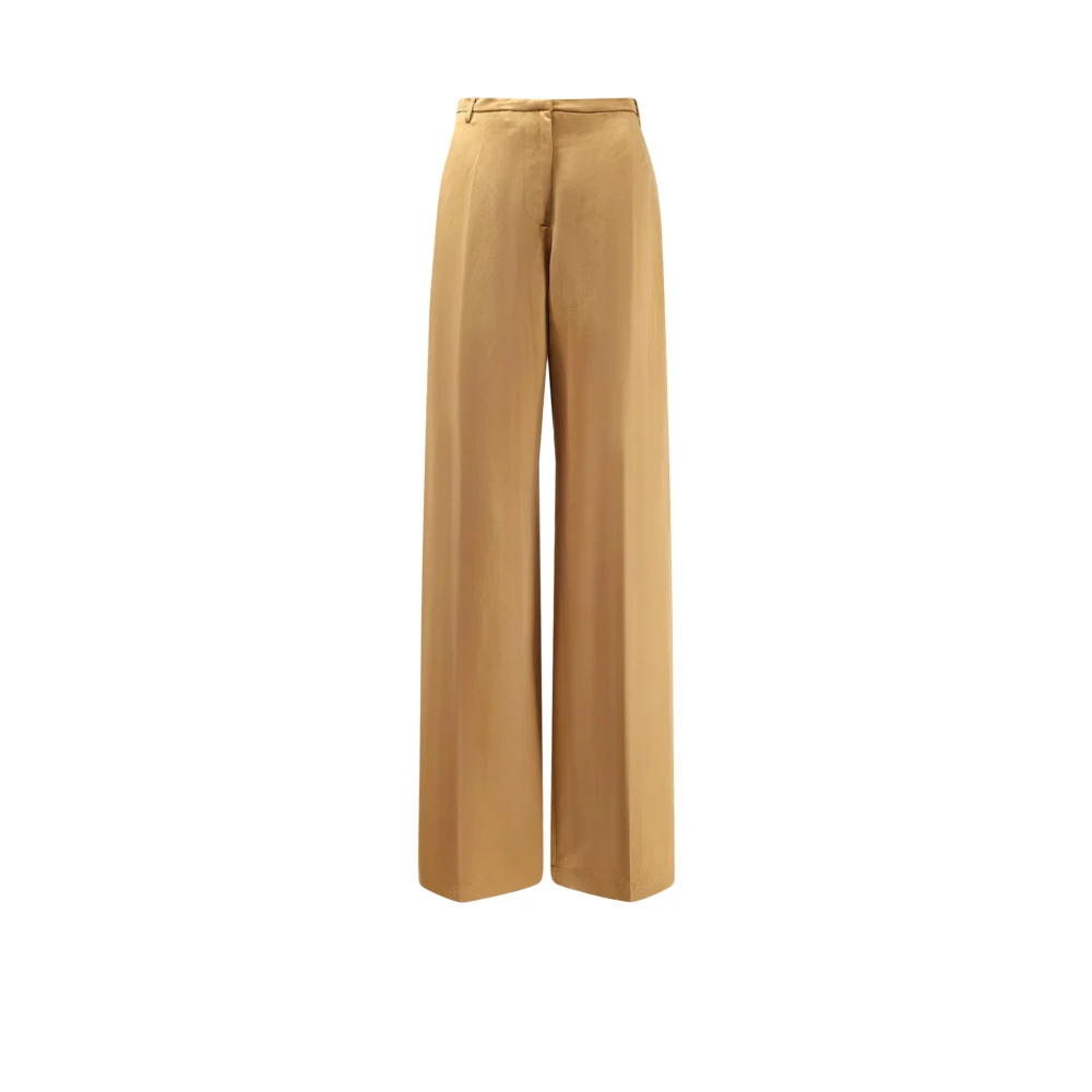 Alysi Women's Beige Wide Leg Trousers