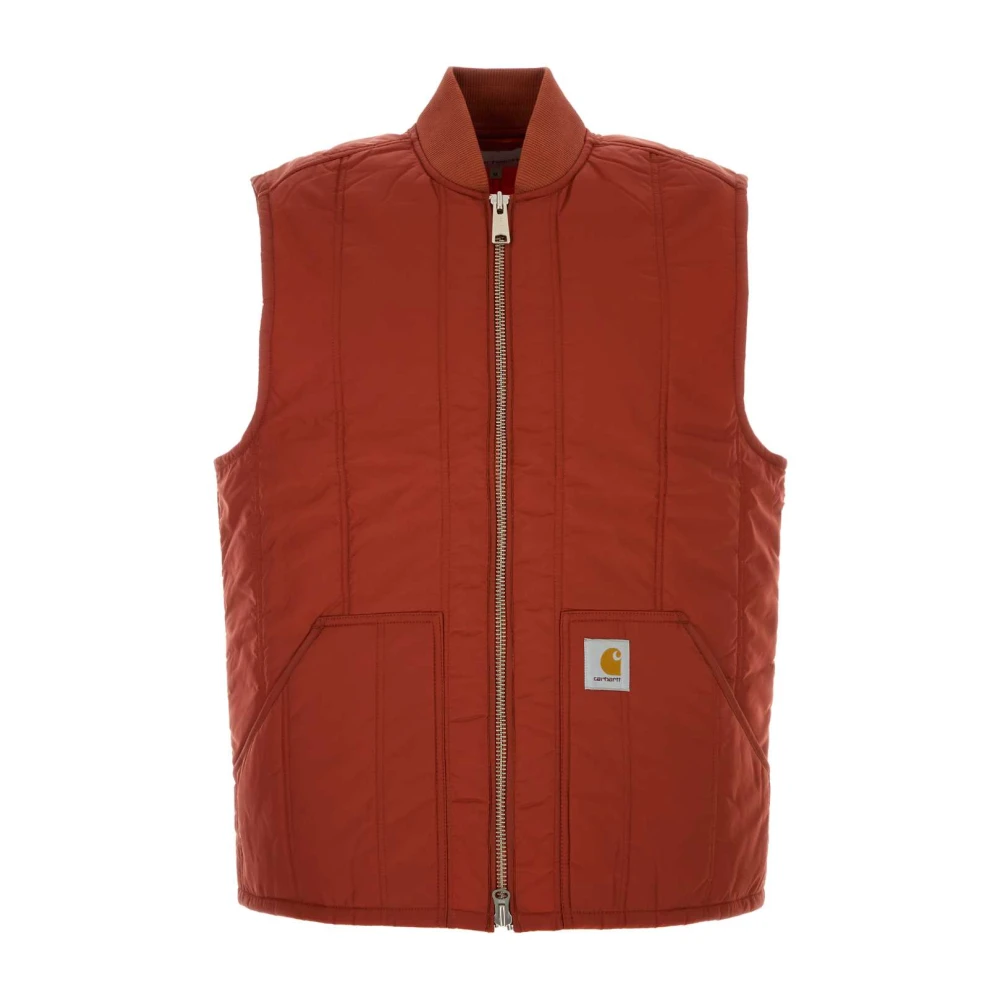 Carhartt WIP Nylon Vest Liner in Baksteen Red Heren