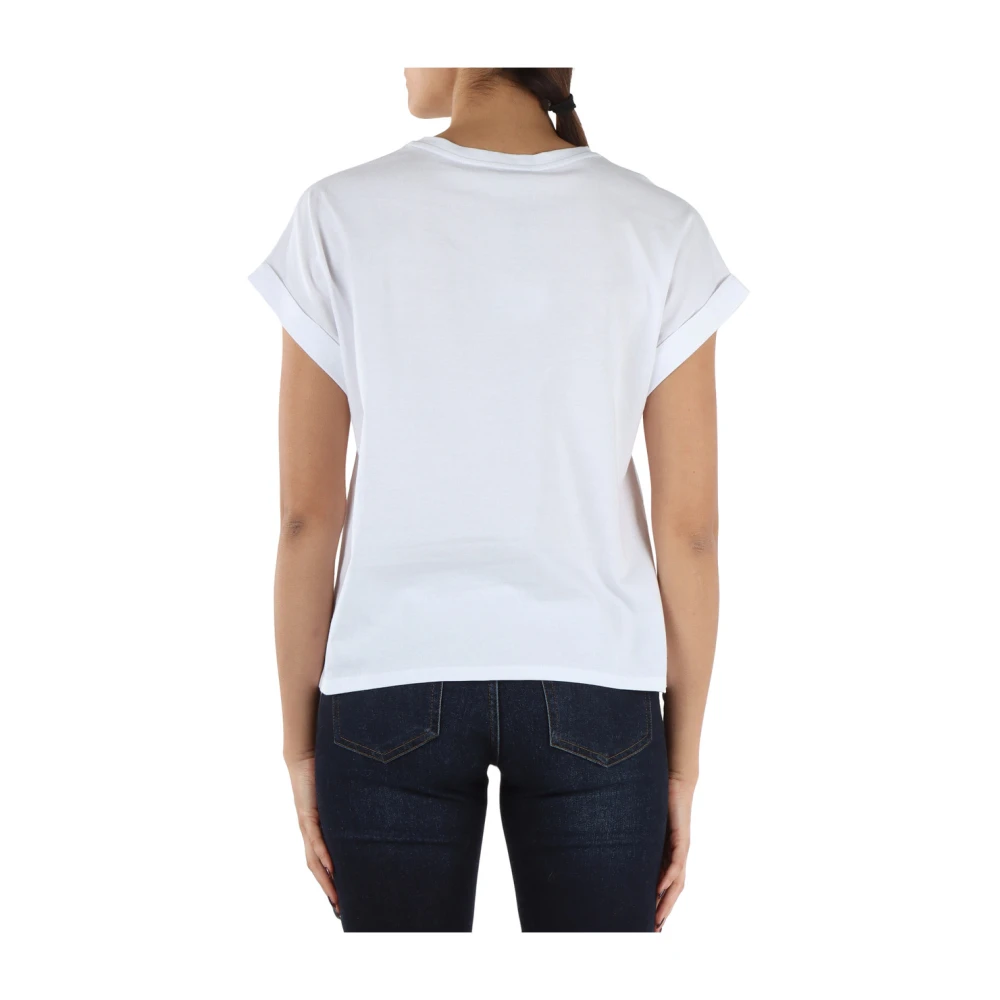 Twinset Katoenen T-shirt met Voorlogo White Dames