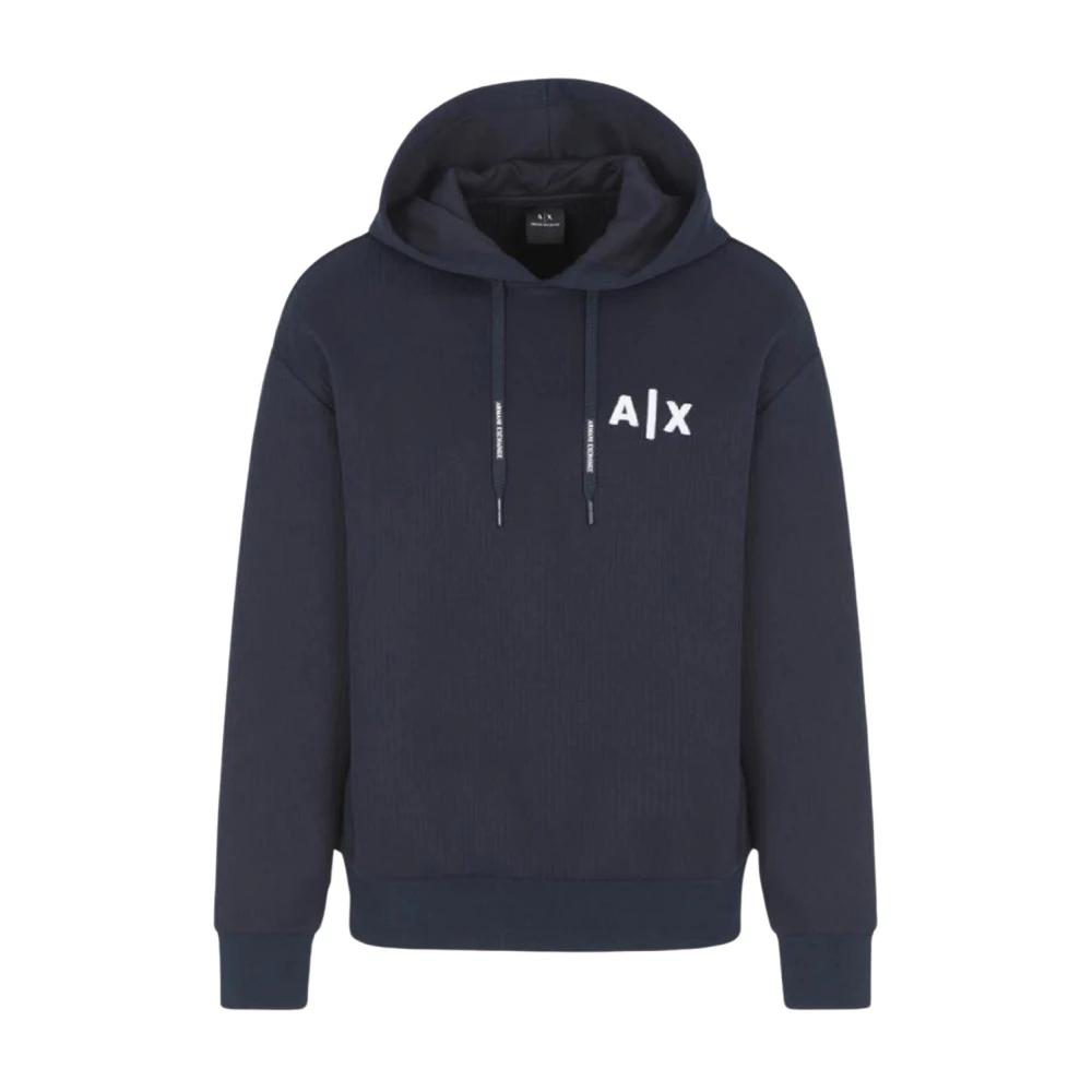 Armani Exchange Blue Hooded Sweatshirt Trendy Casual Style - Male - Hoodies - Blue - Xs - Sweatshirts & Hoodies