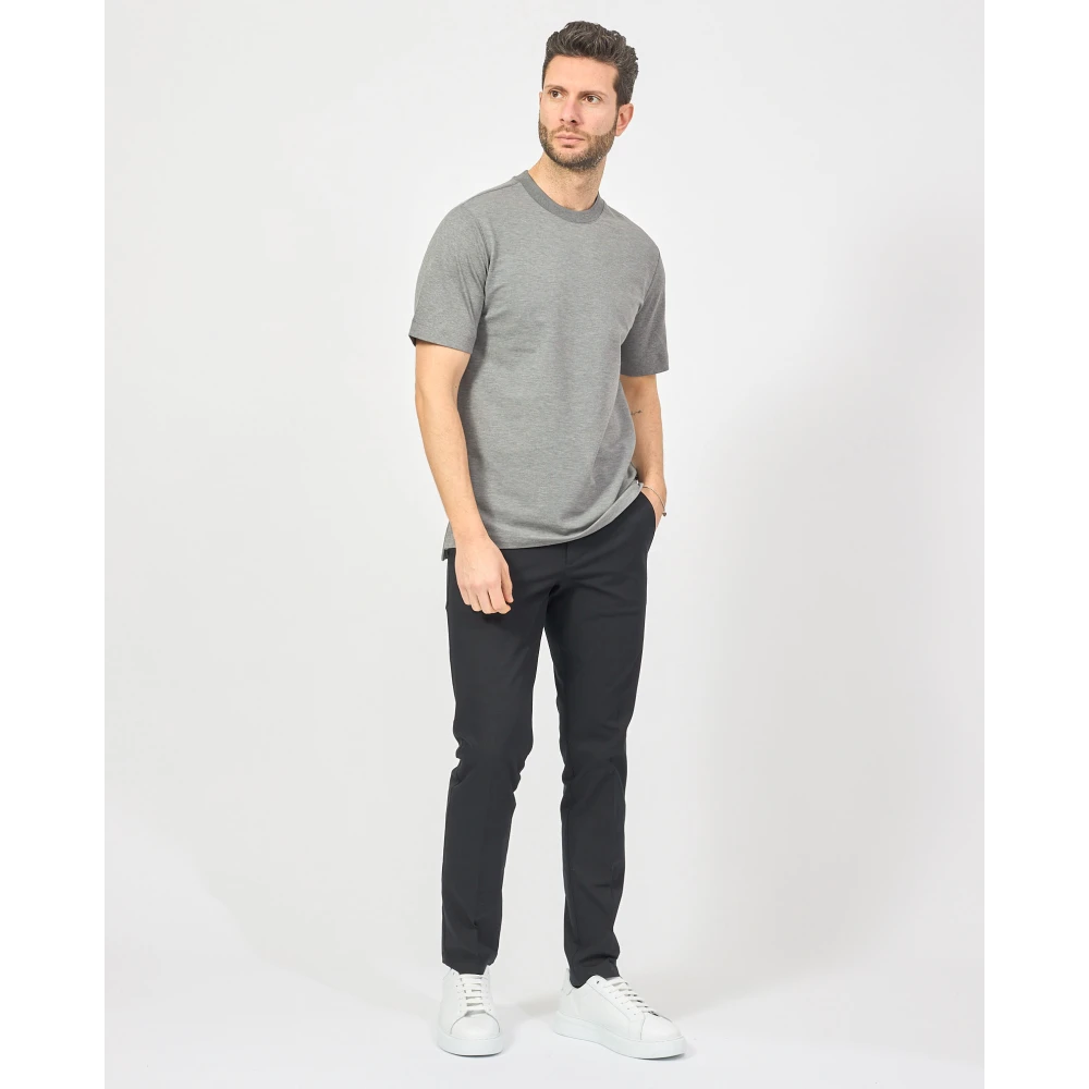 Hugo Boss Biologisch Katoen Ronde Hals T-shirt Grijs Gray Heren