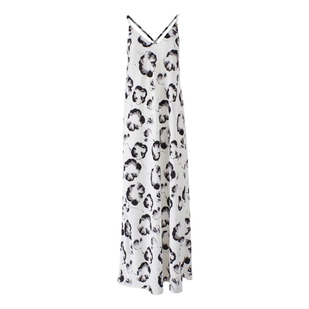 YES ZEE Witte Longuette Jurk voor Moderne Vrouw Multicolor Dames