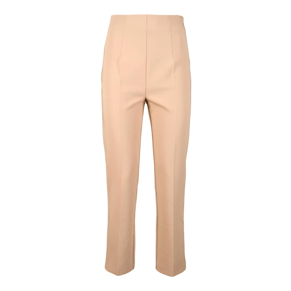 Twinset Elegante Stretchy Polyester Elastaan Broek Brown Dames