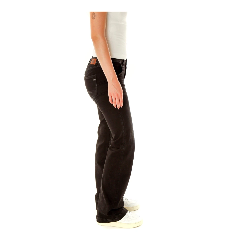 Le Temps Des Cerises Flared Fit Mid Waist Jeans Black Dames