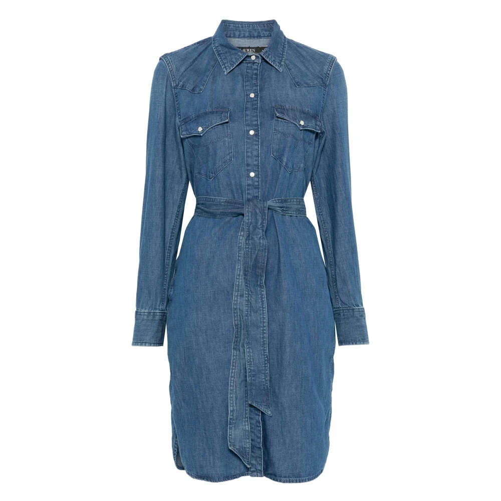 Ralph Lauren Women's Blue Shirt Dresses, L, Long Sleeve Day Dress