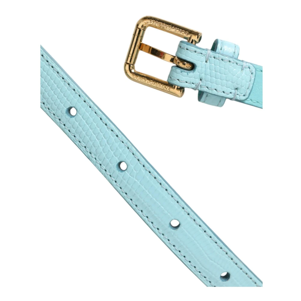 Dolce & Gabbana Kristal Ketting Leren Taille Riem Blue Dames