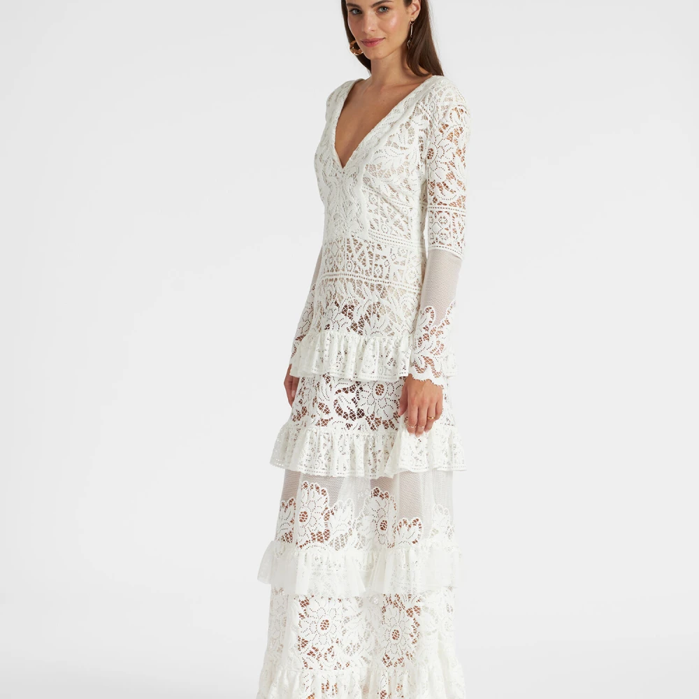 La DoubleJ Geborduurde kanten jurk geïnspireerd door Footloose White Dames