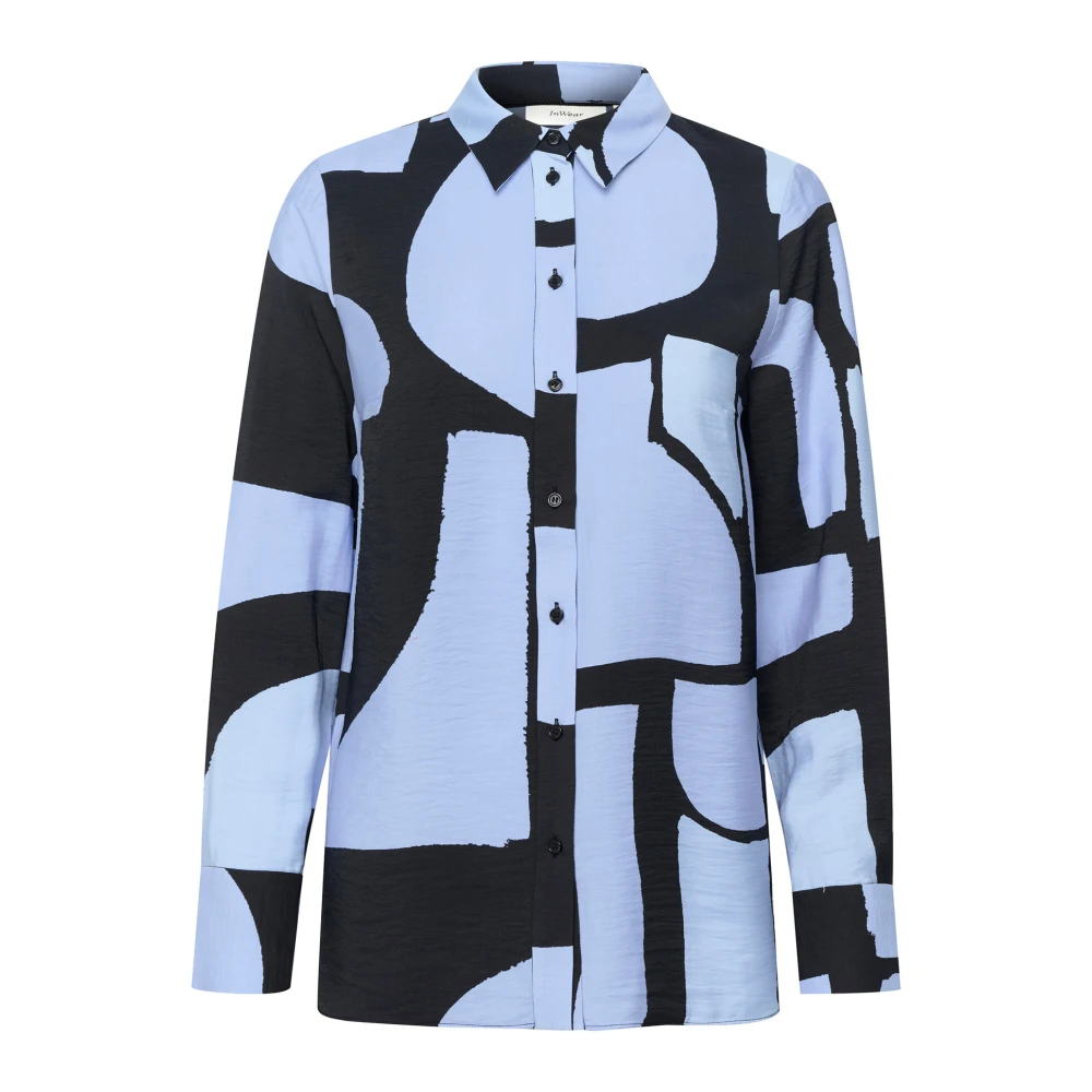 InWear Blauw Soft Blocks Shirt Multicolor Dames