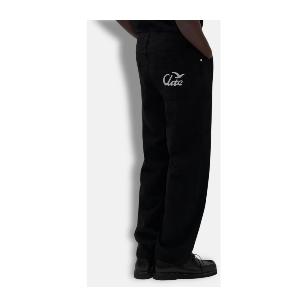 Arte Antwerp Geborduurde Casual Broek Lente Zomer 2025 Collectie Black Heren
