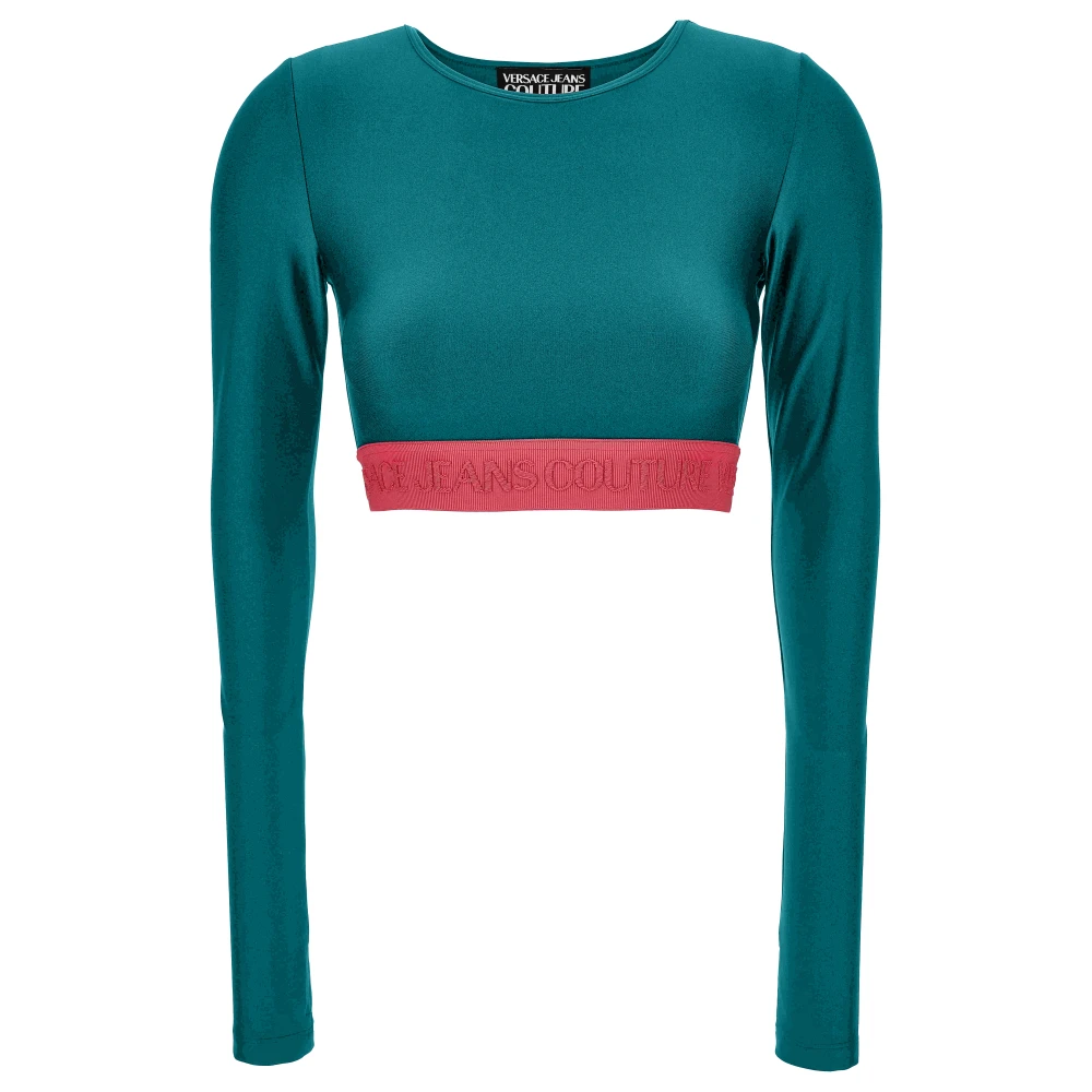 Versace Kvinno Blå Toppar Dam, S, T-Shirts Och Polos