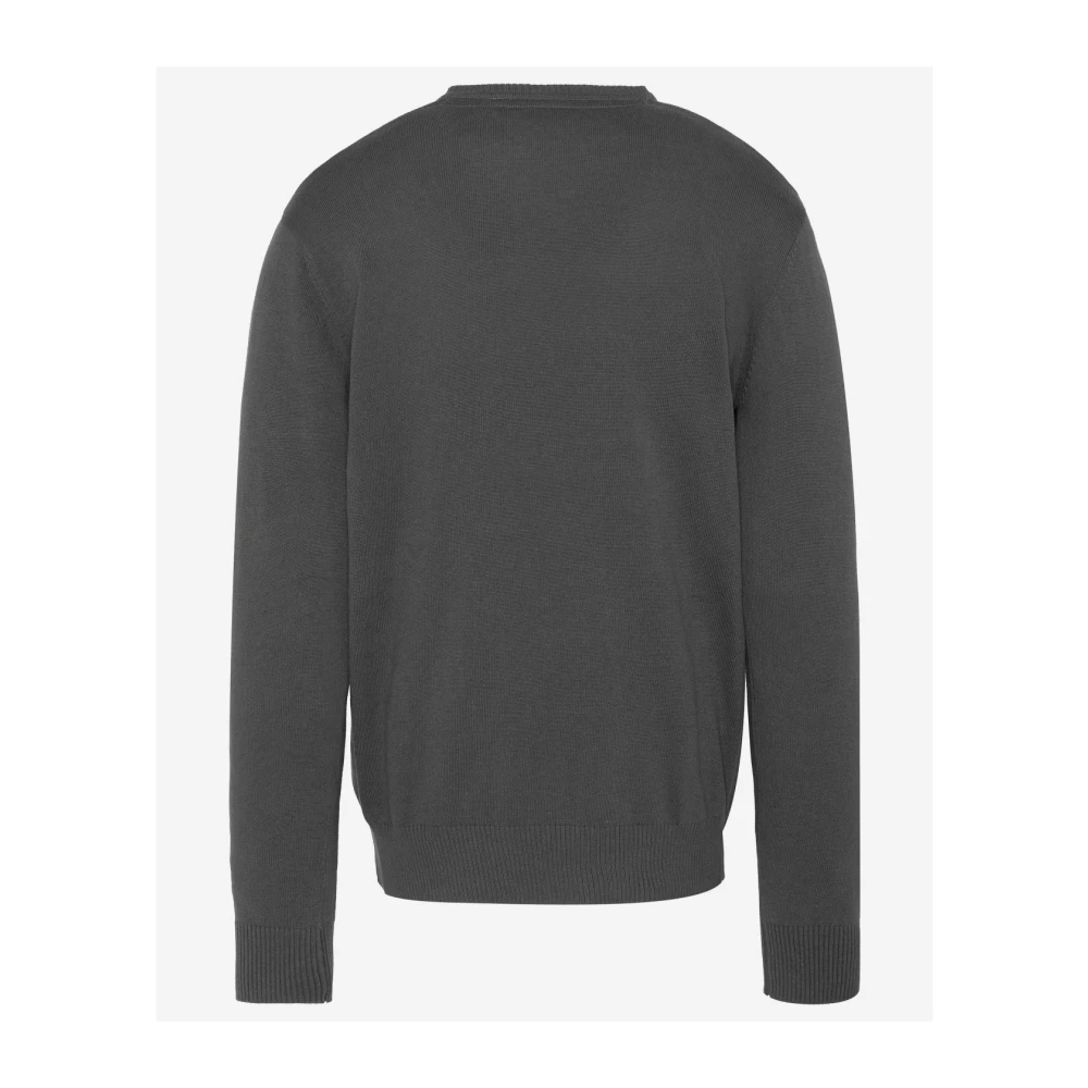 Schott NYC Grijze V-hals gebreide trui Gray Heren