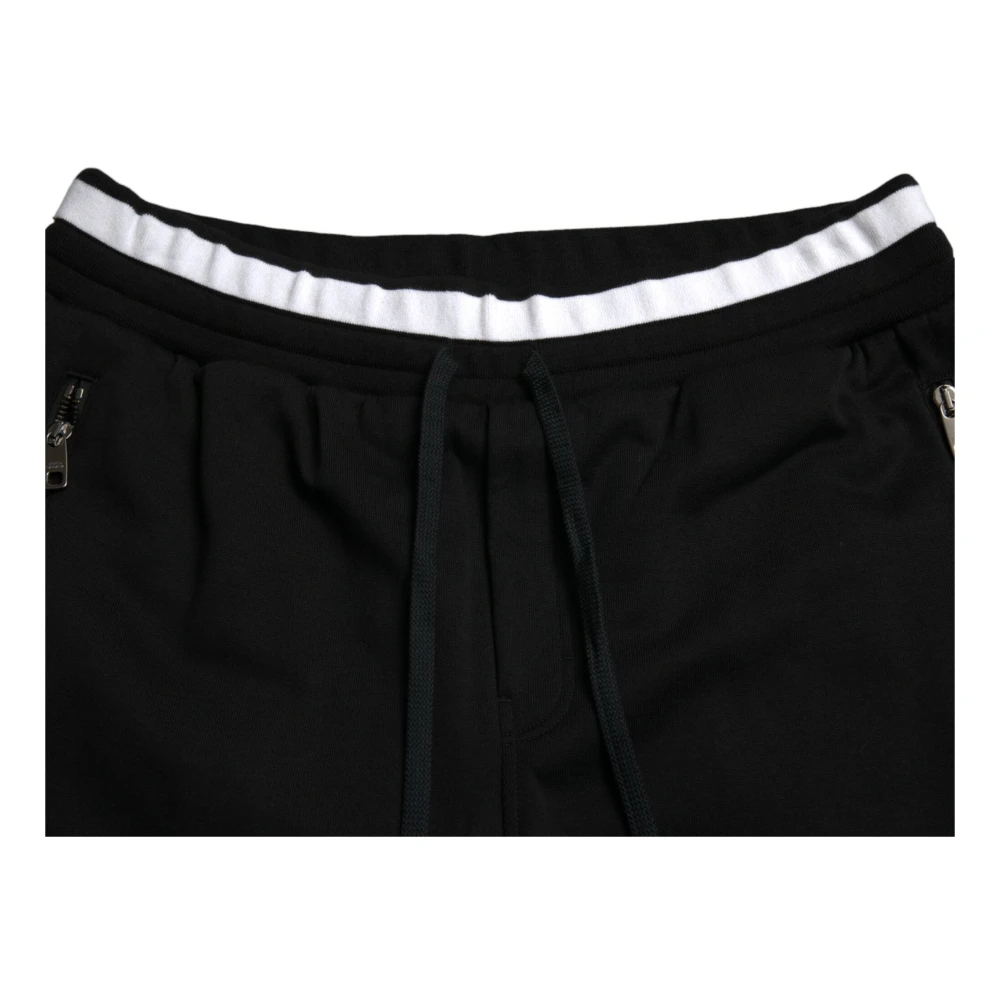 Dolce & Gabbana Elegante katoenen jogger in zwart en wit Black Heren