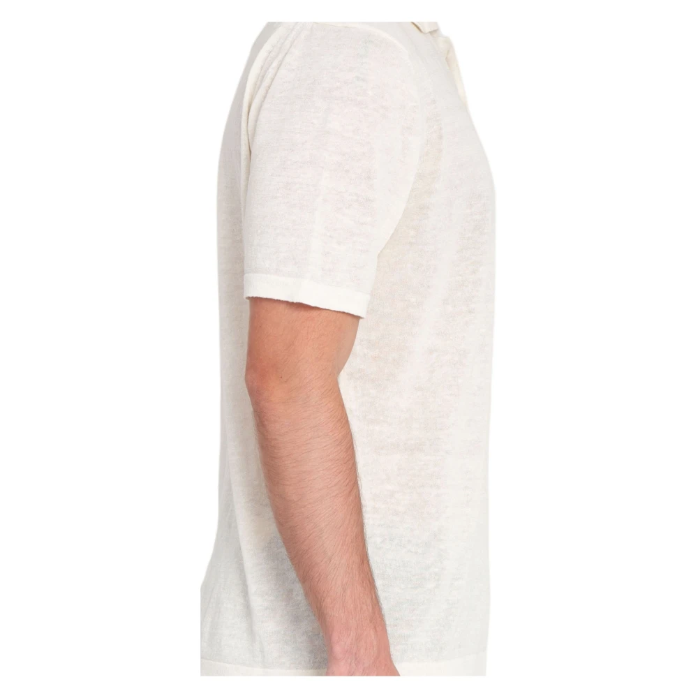 Costumein Linnen Polo Shirt in Putri Stijl White Heren