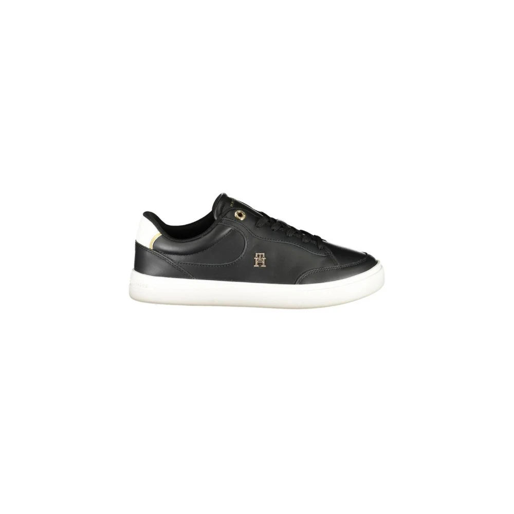 Tommy Hilfiger Women's Black Sneakers, 5 Uk, Polyester Lace-Up Trainers