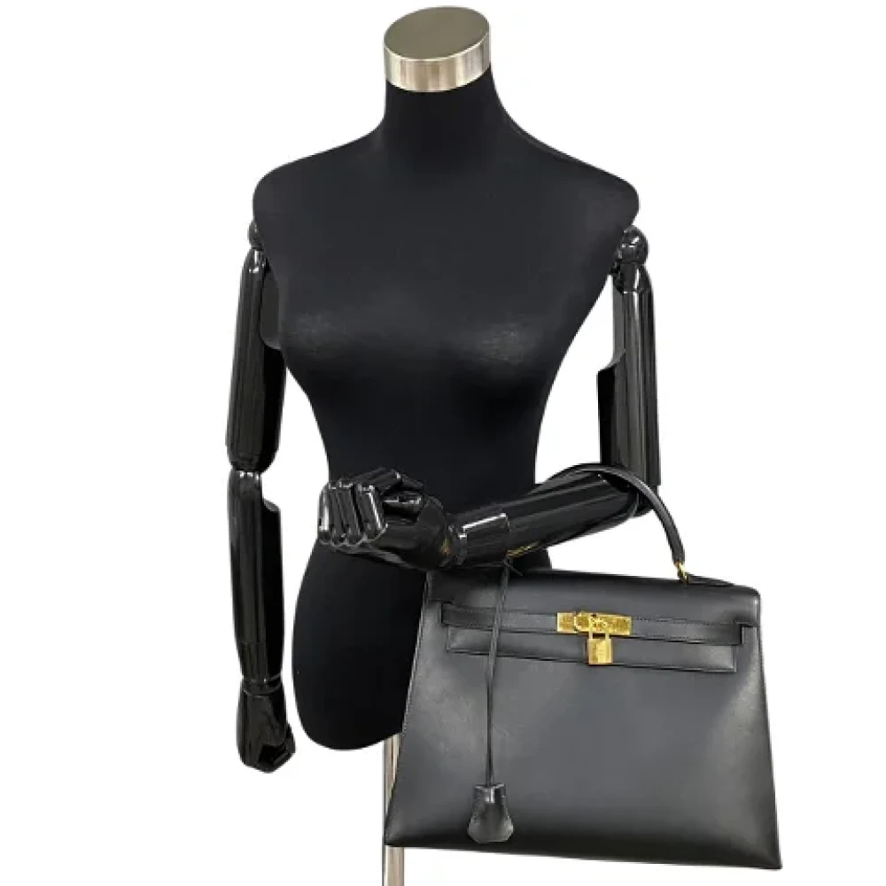 Hermès Vintage Pre-owned Leather crossbody-bags Black Dames