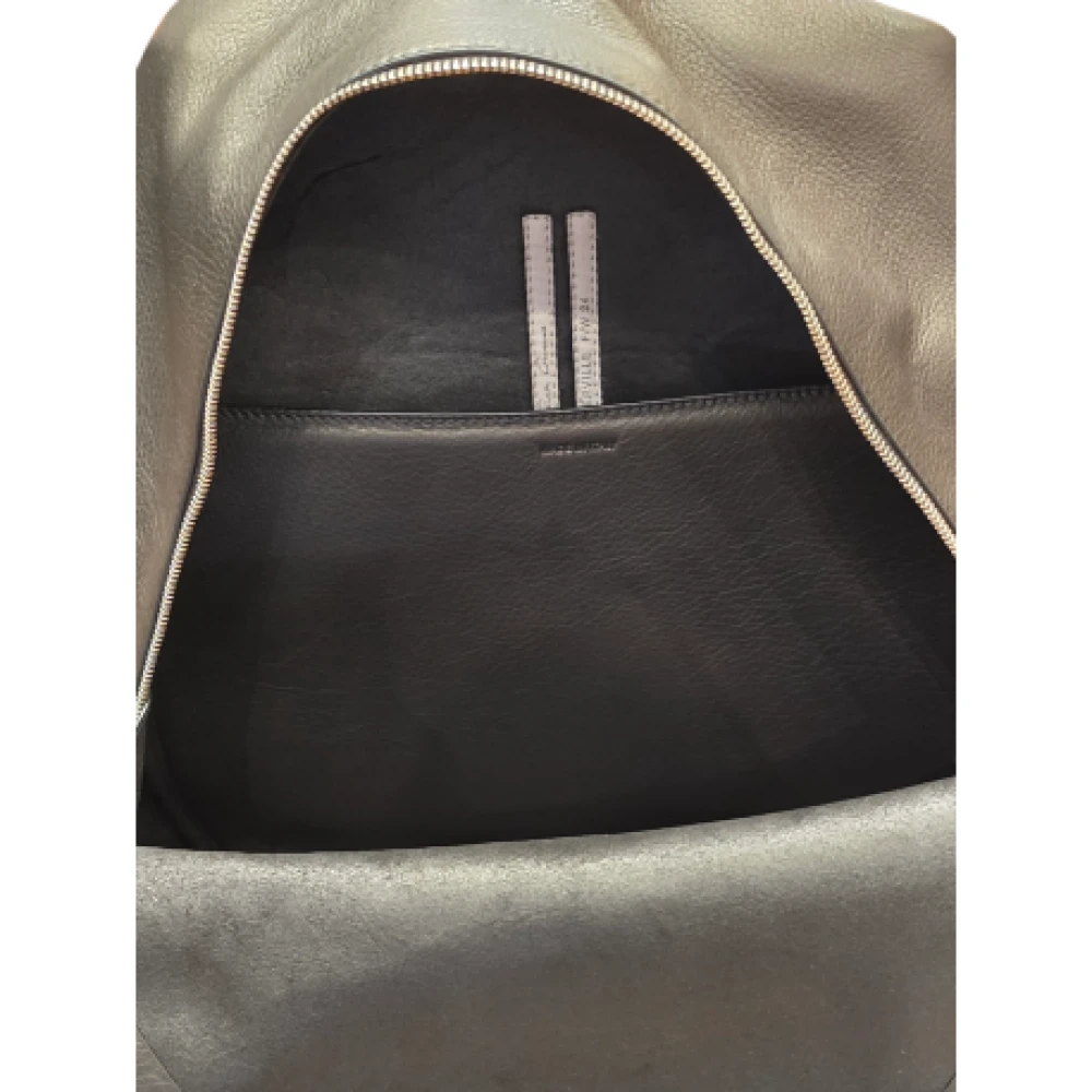 Rick Owens Glad Leren Rugzak met Ritsvakken Black Unisex