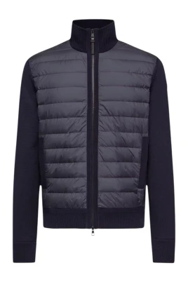 Vadderad Cardigan i Ull med Dragkedja