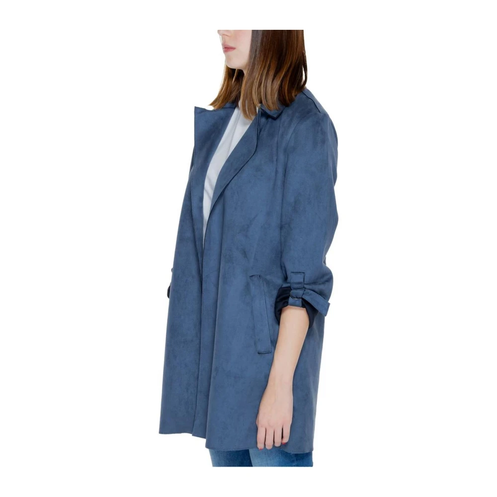 Only Blauwe Polyester Blend Jas Mantel Blue Dames
