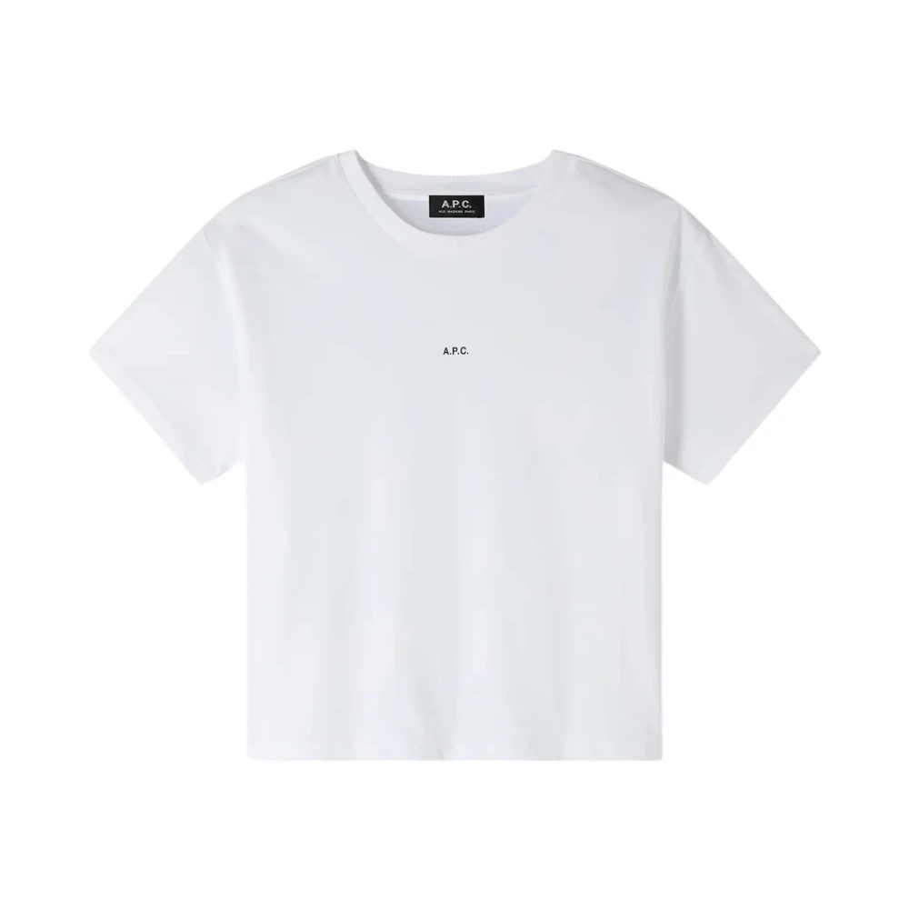 A.p.c. Women's White T-Shirts, L, Boxy Micro Logo T-Shirt