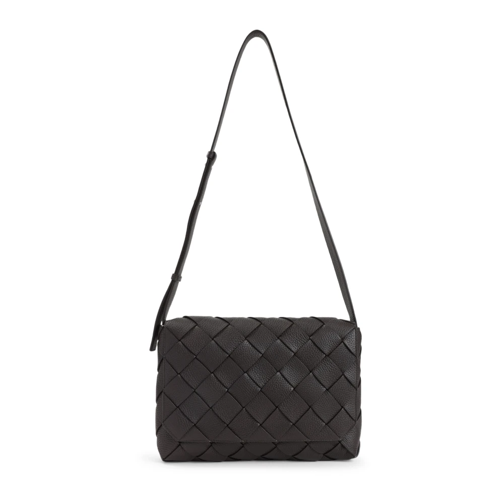 Bottega Veneta Zilveren Messenger Tas Black Heren