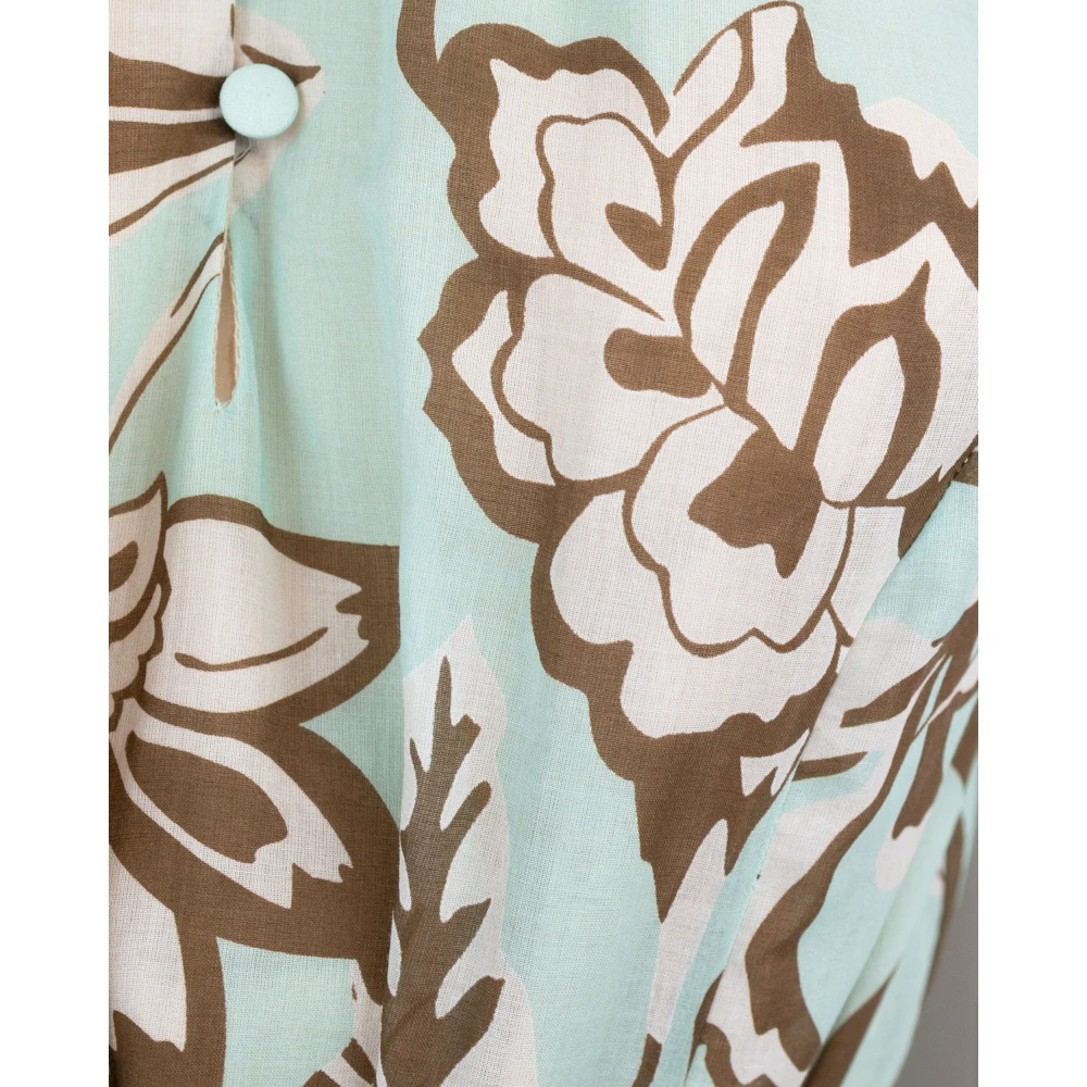 Liu Jo Blauwe Bloemen Katoenen Jurk Multicolor Dames