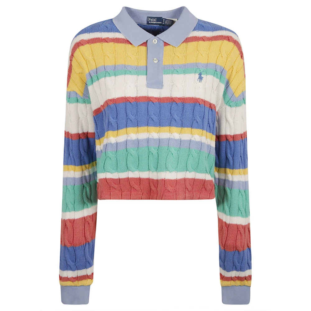 Ralph Lauren Multi Stripe Sweatshirt Polo Kraag Multicolor Dames