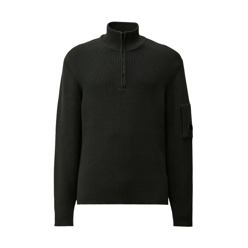 C.P. Company Geribbelde coltrui in het zwart Black Heren