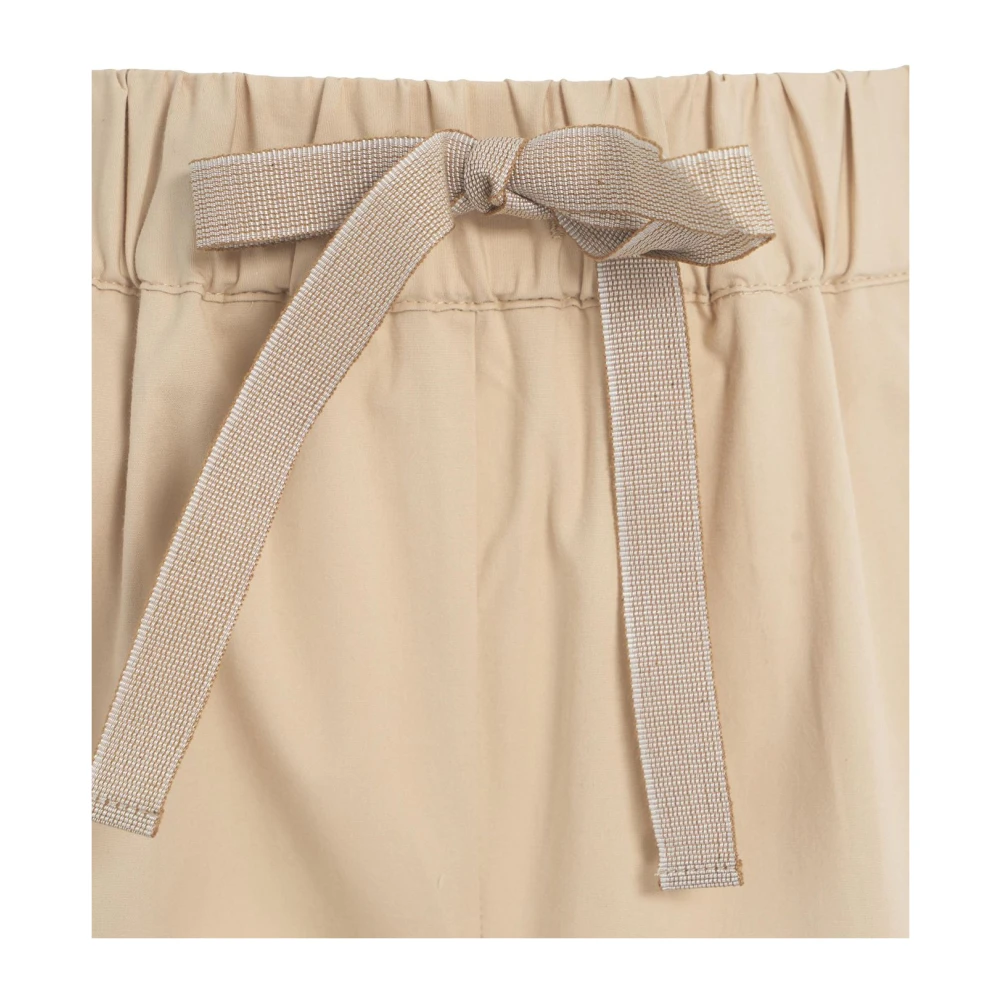 Semicouture Beige Casual Broek met Trekkoord Tailleband Beige Dames