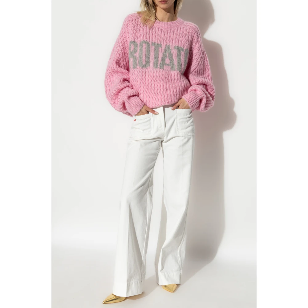 Rotate Birger Christensen Losvallende trui Pink Dames