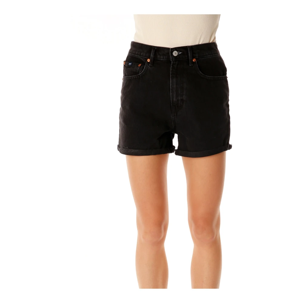 Denham Hoge Taille Denim Shorts Gray Dames