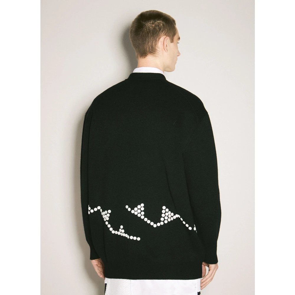 Comme des Garçons Gebreid Vest met Knoopversiering Black Heren