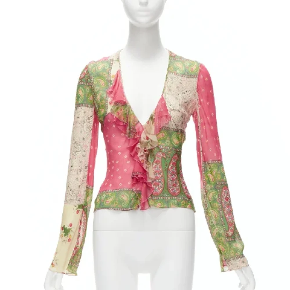 Dior Vintage Pre-owned Silk tops Pink Dames