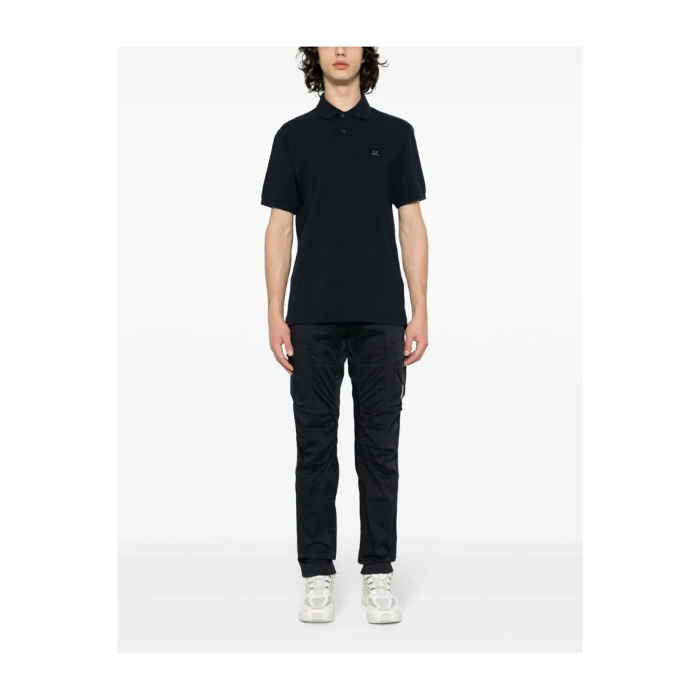 C.P. Company Logo Print Polo Shirt Blue Heren
