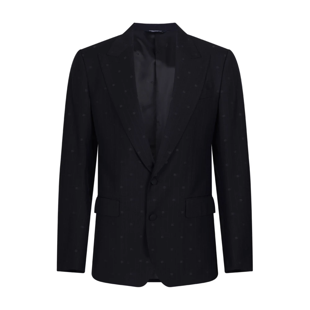 Dolce & Gabbana Men's Black Double-Breasted Mikado Shantung Silk Suit - Blazers - Xl - Jackets