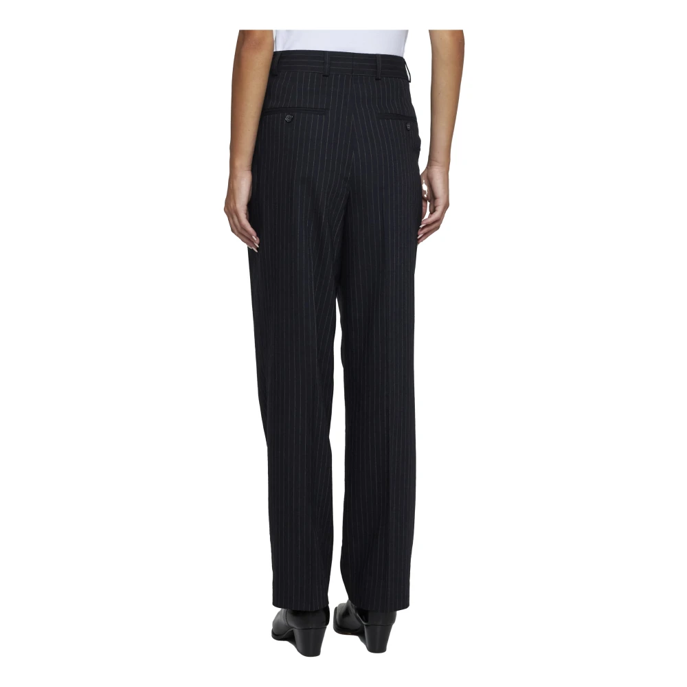 TotêMe Blauwe Gestreepte Wollen Broek Blue Dames